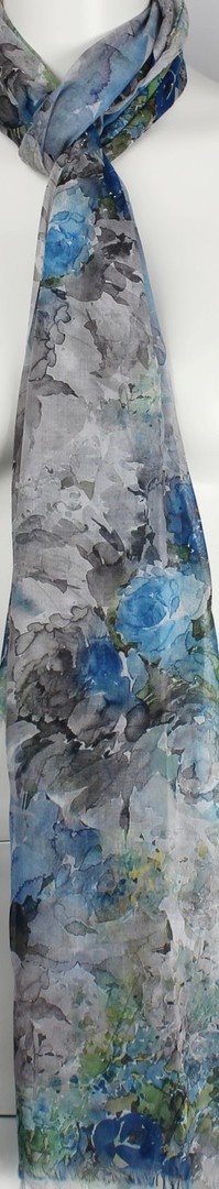 Alice & Lily printed  scarf blue Style:SC/4562/BLUE image 0